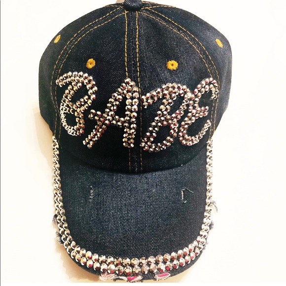 New Distressed Denim Bling Hat - Picture 1 of 3